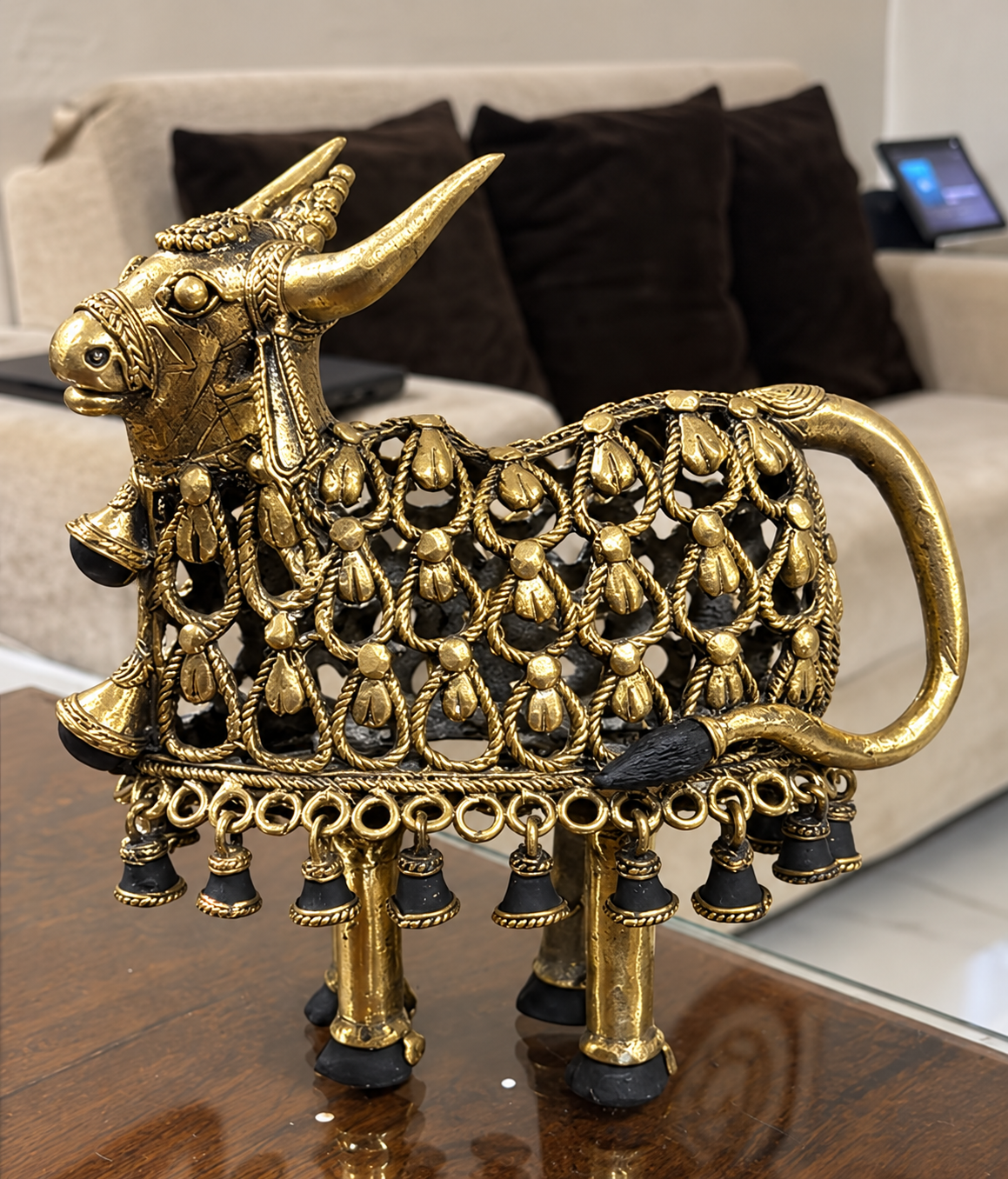 Standing Jaali Nandi – Dhokra Art
