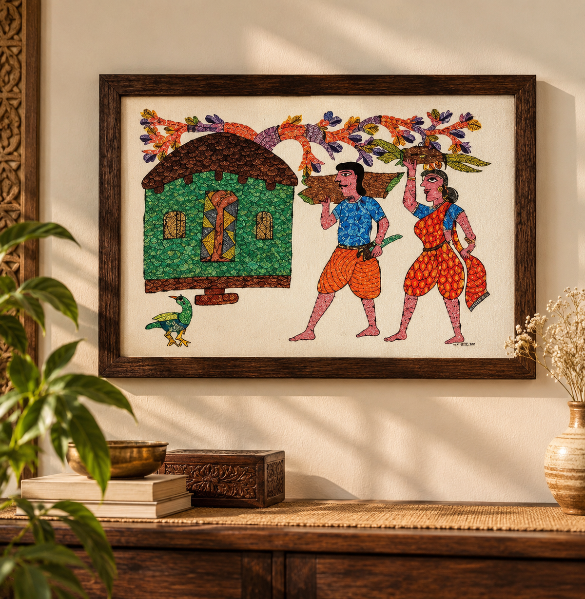 Village Scene – Tribal Gond Art