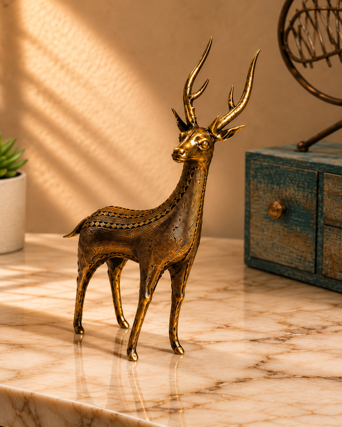 Standing Deer – Dhokra Art