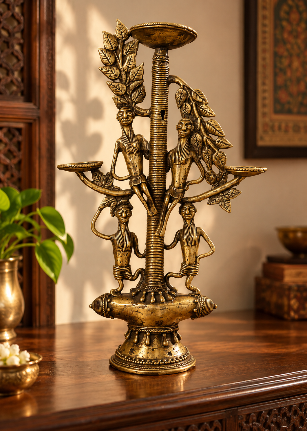 Tree Candle Stand – Dhokra Art