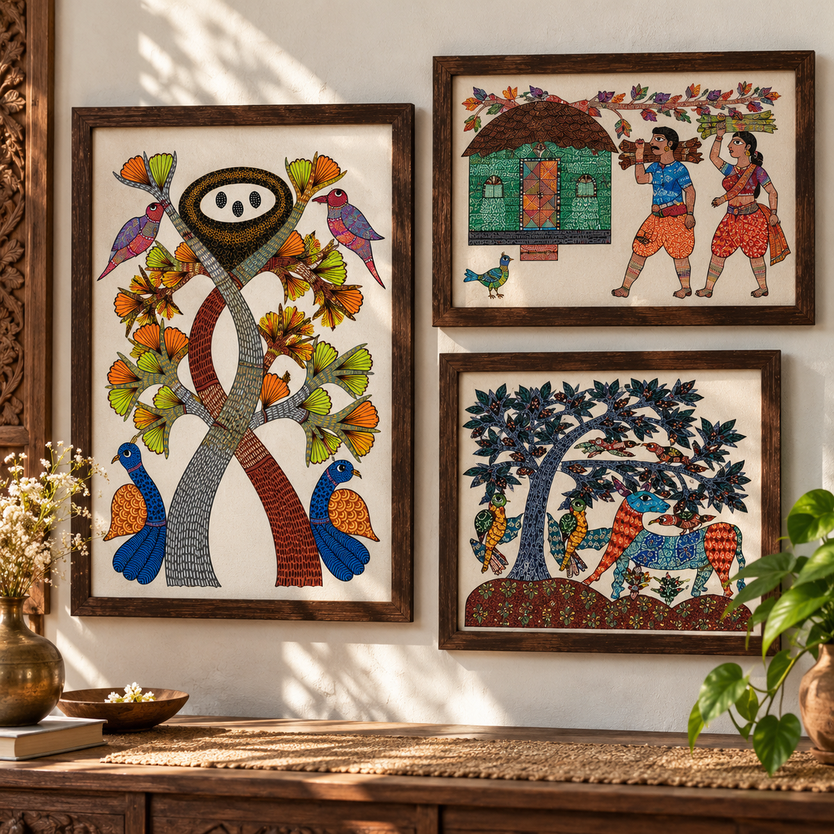 Hand-Painted Indian Folk Art