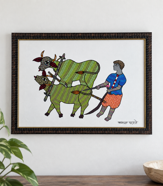 Tribal Village Scene – Tribal Gond Art