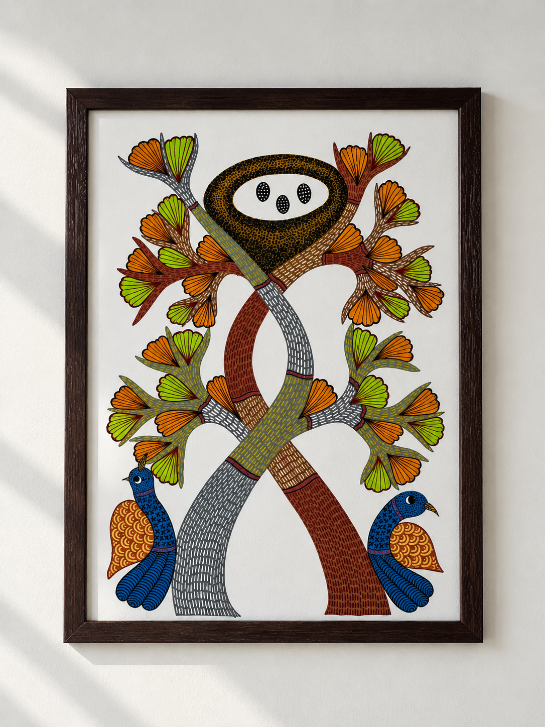 Birds Nest on Tree – Tribal Gond Art