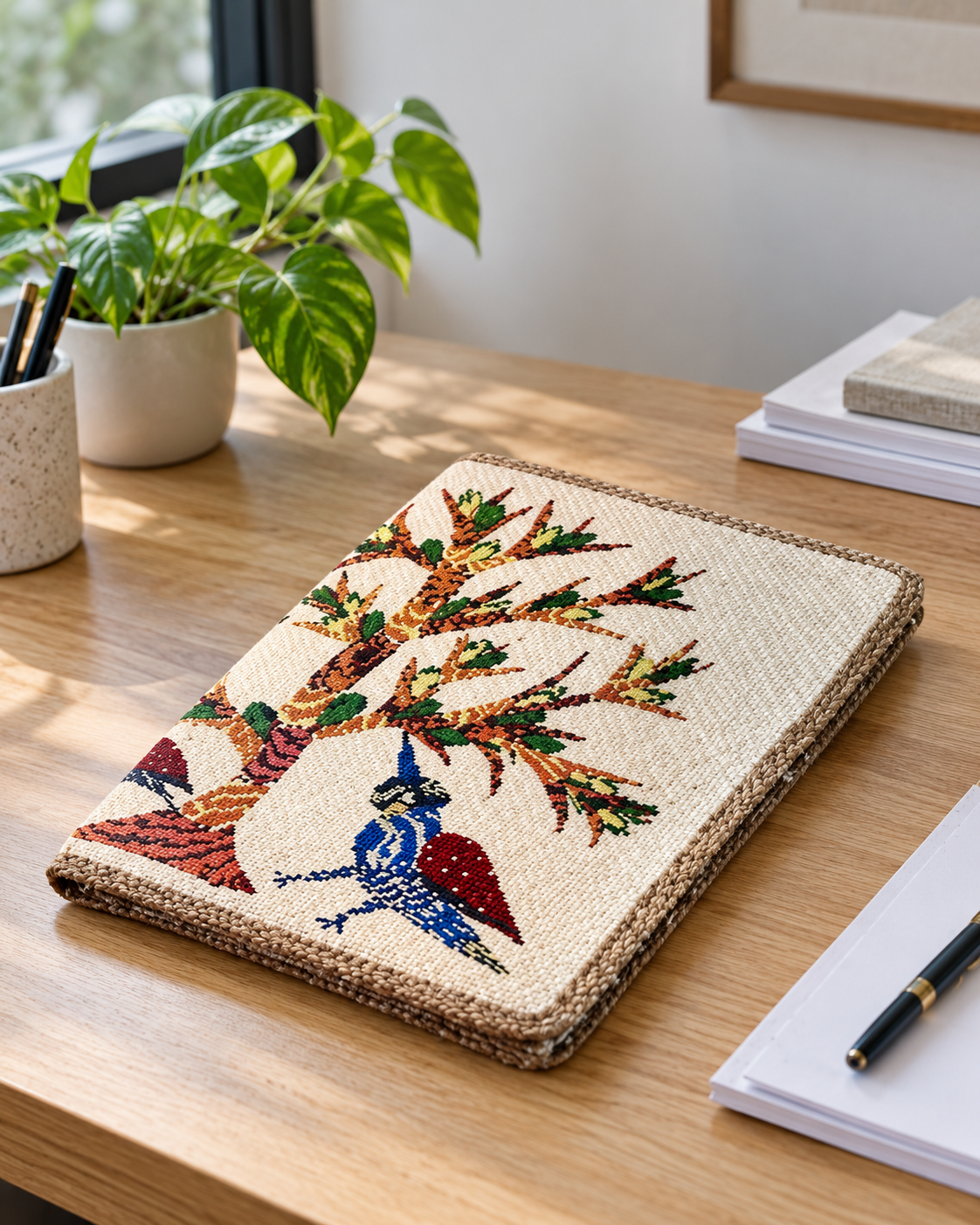 Handcrafted Jute Fabric File Folder