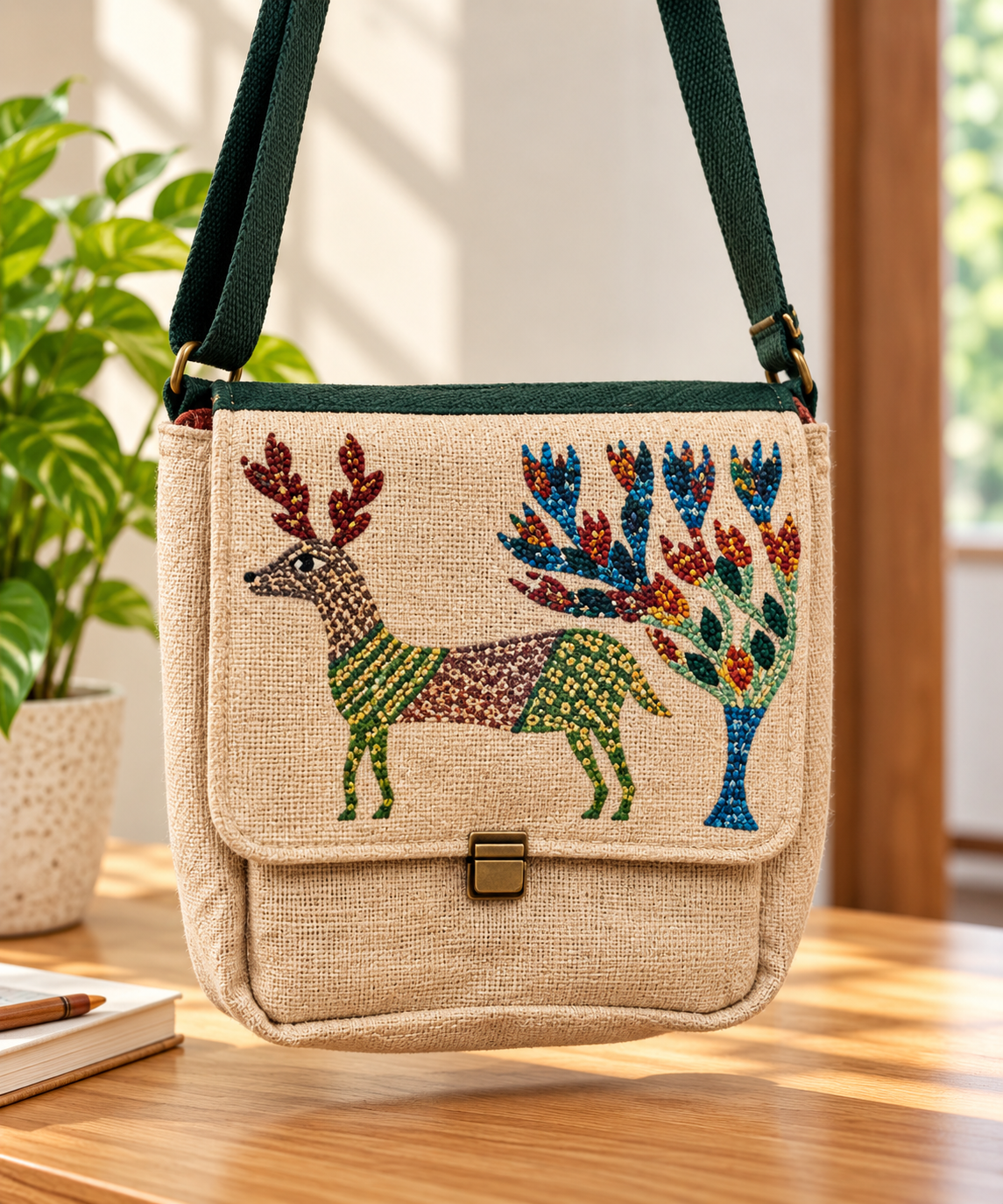 Handcrafted Fabric Sling Bag