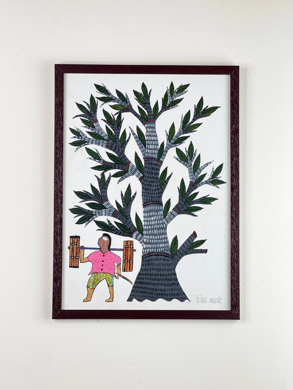 Tribal Village Scene – Tribal Gond Art